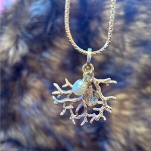 Elegant Gold Coral Pendant Necklace by Brighton